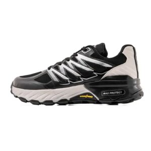 کفش مردانه اسپرت چرم مصنوعی مشکی طوسی Skechers