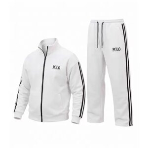 ست سویشرت و شلوار مردانه باکسی طرح دار اسپان سفید Polo
