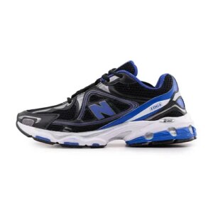 کفش مردانه اسپرت چرم مصنوعی مشکی آبی New Balance