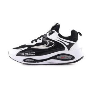 کفش مردانه اسپرت چرم مصنوعی مشکی سفید Nike
