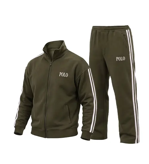 ست سویشرت و شلوار مردانه باکسی طرح دار اسپان سبز Polo
