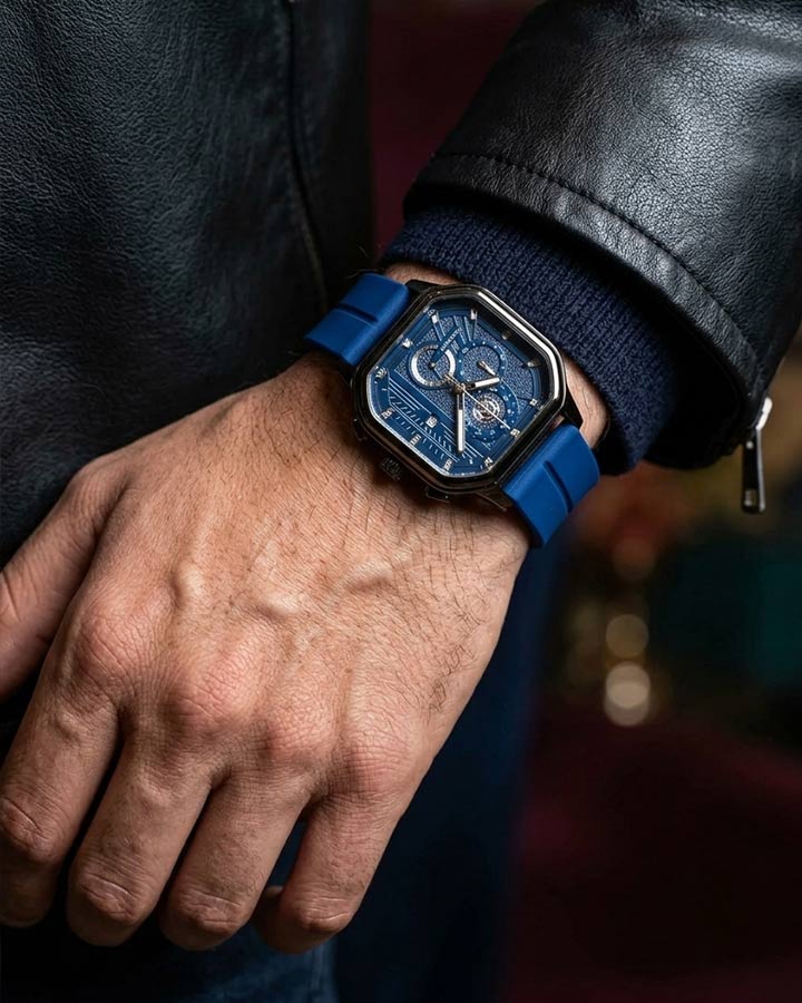 ساعت HUBLOT طرح سه موتوره (سورمه ای) - تصویر 5