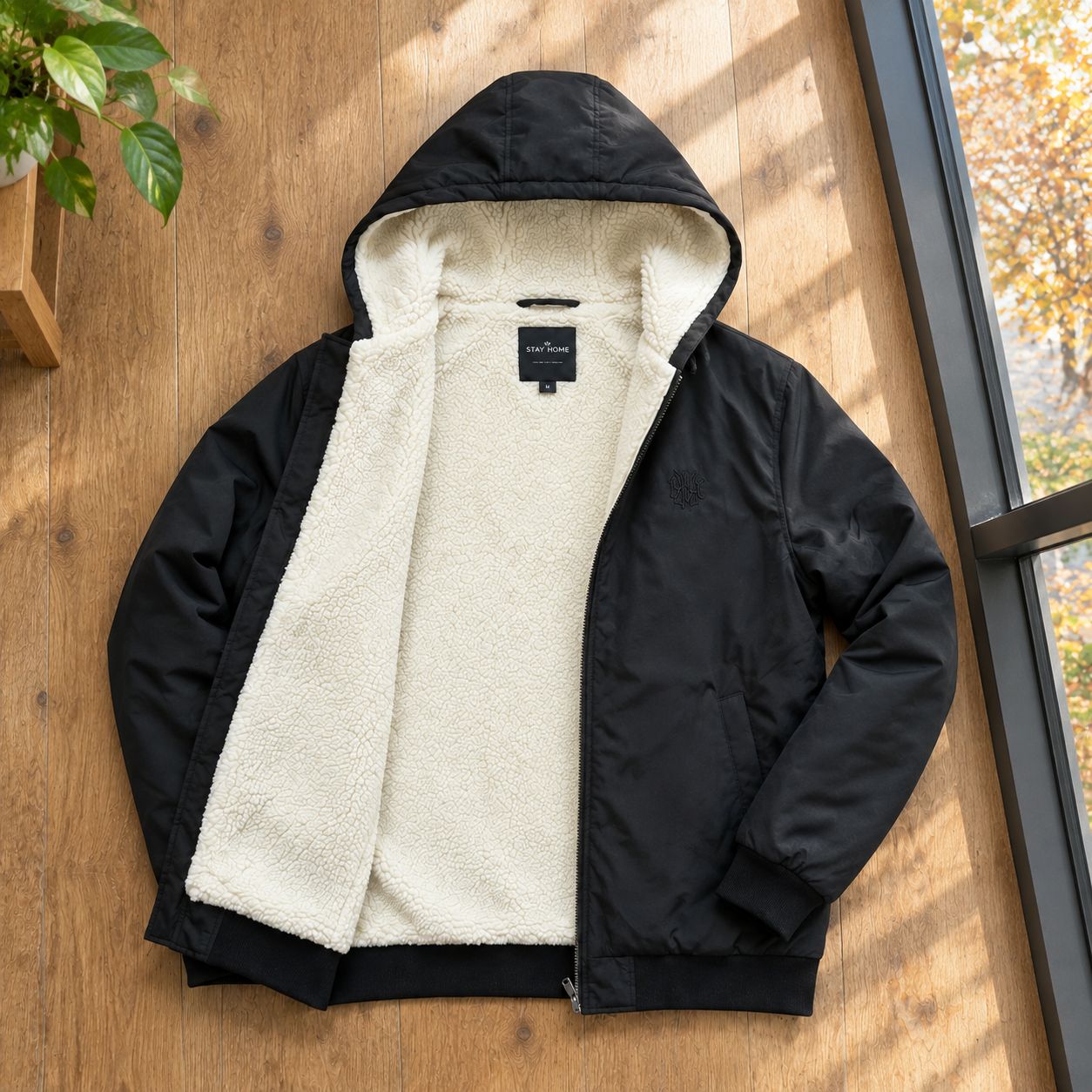 سوییشرت مردانه مشکی داخل تمام خز مدل adidas-مشکی - تصویر 2