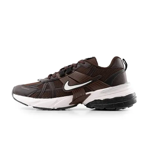 کفش مردانه اسپرت چرم مصنوعی قهوه ای سفید Nike v2k
