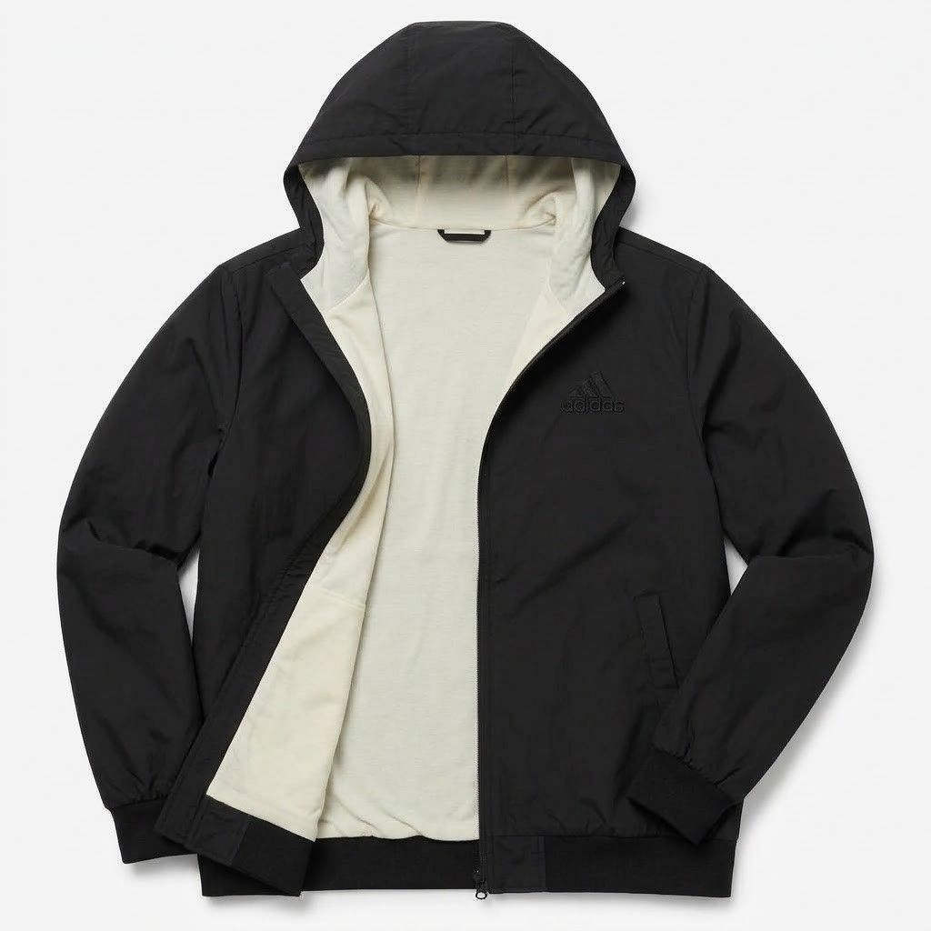 سوییشرت مردانه مشکی داخل تمام خز مدل adidas-مشکی