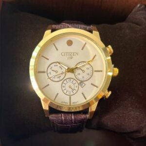 ساعت مردانه cttizen vip طرح سه موتوره (قهوه ای)