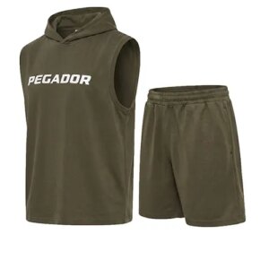 ست رکابی و شلوارک مردانه نرمال طرح دار اسپان سبز ارتشی Pegador