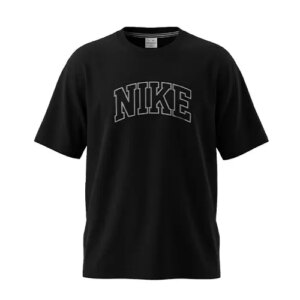 تیشرت یقه گرد مردانه باکسی طرح دار پنبه دو رو مشکی Nike
