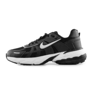 کفش مردانه اسپرت چرم مصنوعی مشکی سفید Nike v2k