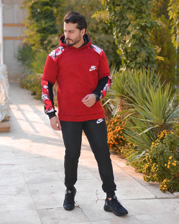 ست سویشرت شلوار مردانه مدل Herry (زرشکی) 6127 - تصویر 4