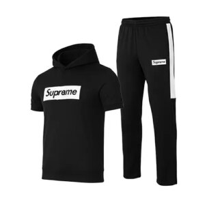 ست تیشرت و شلوار مردانه نرمال طرح دار اسپان مشکی Supreme