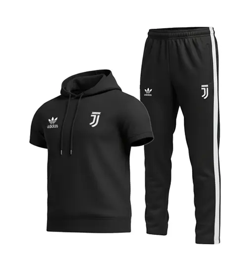 ست تیشرت و شلوار مردانه نرمال طرح دار اسپان مشکی Adidas