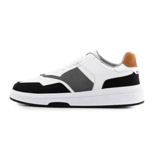 کفش مردانه روزمره چرم مصنوعی سفید طوسی bershka