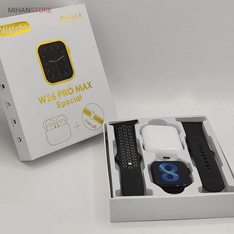 ساعت هوشمند و هندزفری بلوتوث W26 Pro Max - تصویر 8