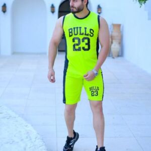 تاپ شلوارک مردانه مدل Bulls (سبز)