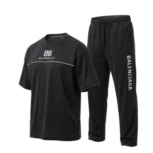 ست تیشرت و شلوار مردانه نرمال طرح دار اسپان مشکی Balenciaga
