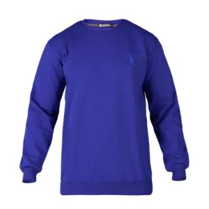 بلوز یقه گرد مردانه نرمال ساده اسپان آبی کاربنی Polo