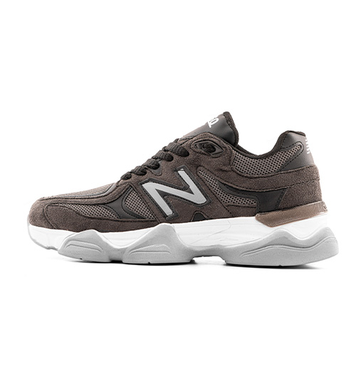 کفش مردانه اسپرت چرم مصنوعی زغالی New Balance