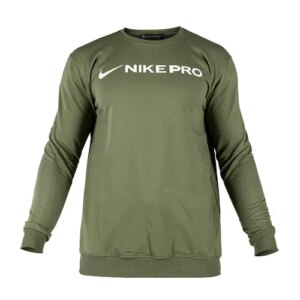 بلوز یقه گرد مردانه نرمال طرح دار اسپان سبز Nike