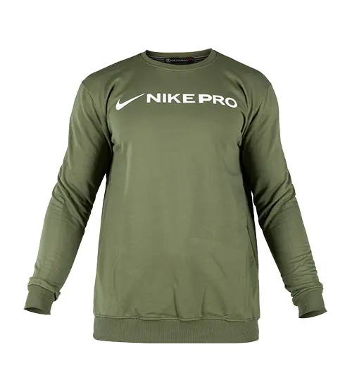 بلوز یقه گرد مردانه نرمال طرح دار اسپان سبز Nike