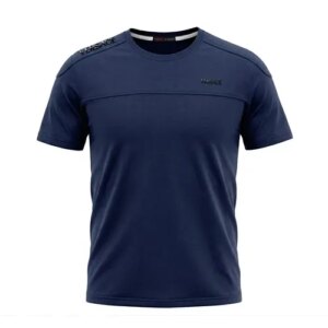 تیشرت یقه گرد مردانه نرمال ساده پنبه یک رو سرمه ای Versace