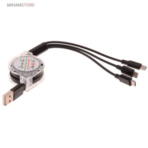 کابل فست شارژ USB جمع شو 3in1