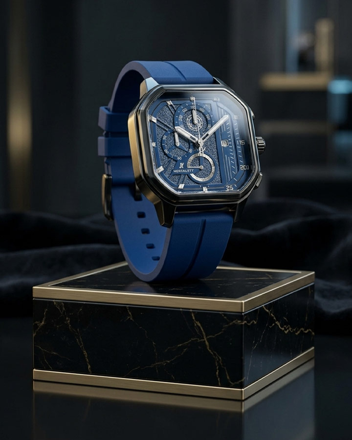 ساعت HUBLOT طرح سه موتوره (سورمه ای) - تصویر 6